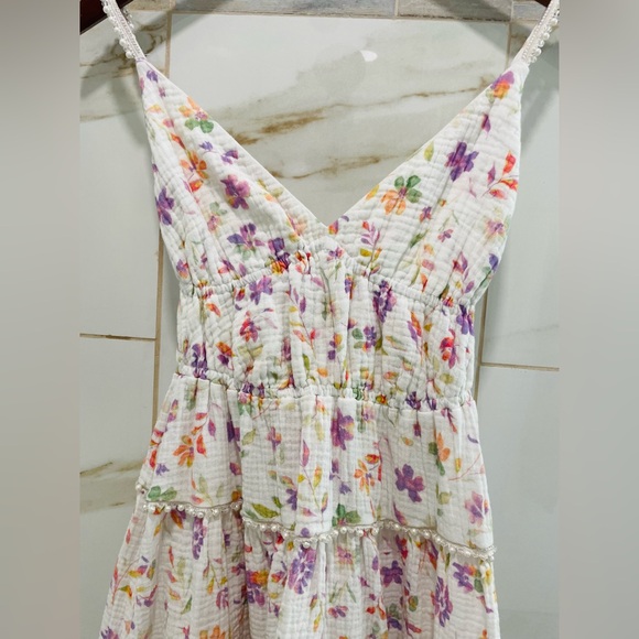 Wildfox couture Delphine Floral Tiered Midi Sundress XS Cottagecore Summer Dress - Picture 6 of 15